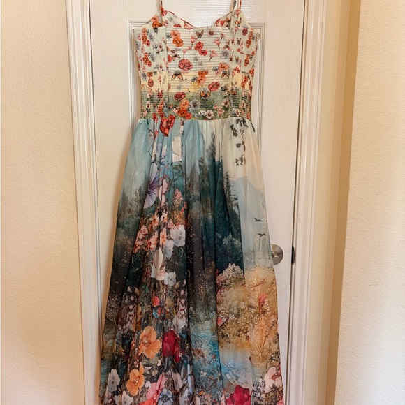 Anthropologie The Muse Basque-Waist Midi Dress. Easter, Garden PArty, Shower! - Picture 10 of 11
